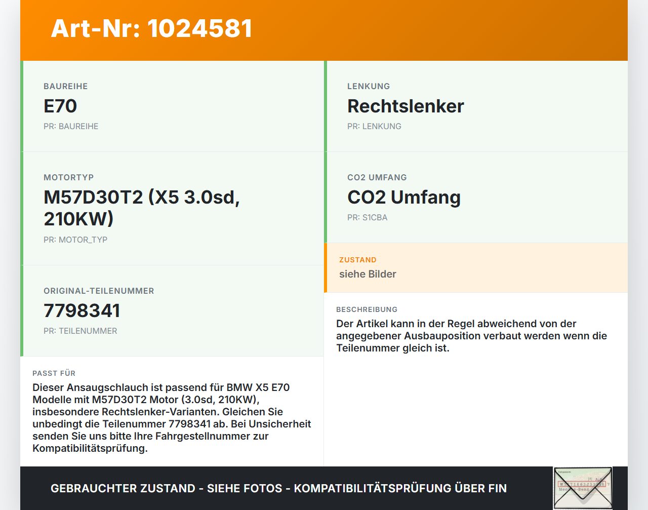 BMW X5 E70 07-10 3,0d 210KW Ansaugrohr Luftschlauch Ansaugschlauch Luftführung BMW X5 E70 07-10 07.10.2008... Vorschau 3