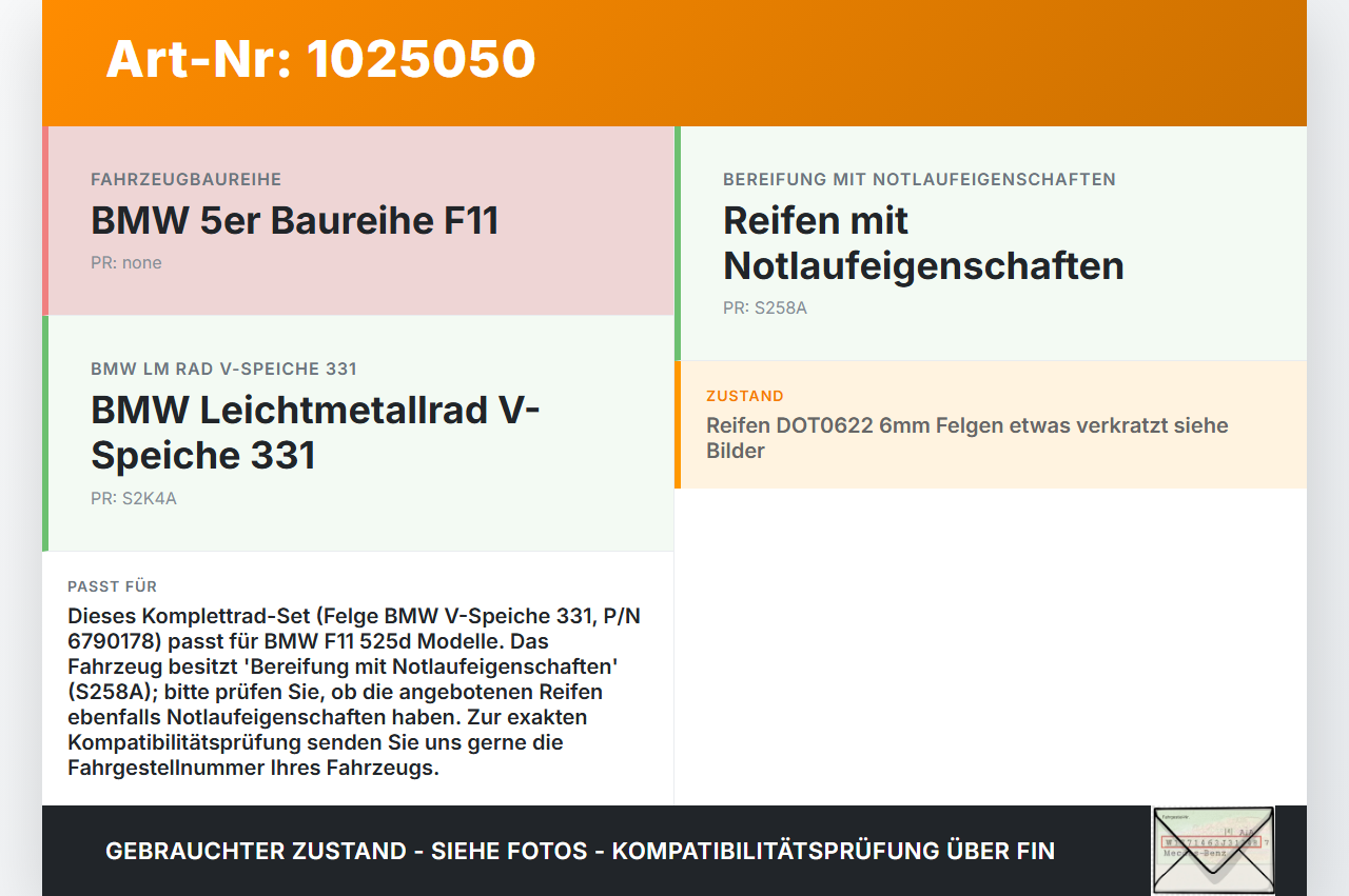 BMW F11 525d 10-14 4 x Kompletträder Aluminiumfelge Sommerreifen 245/40R19 5X120 BMW F11 525d 10-14 04.04.2013... Vorschau 3