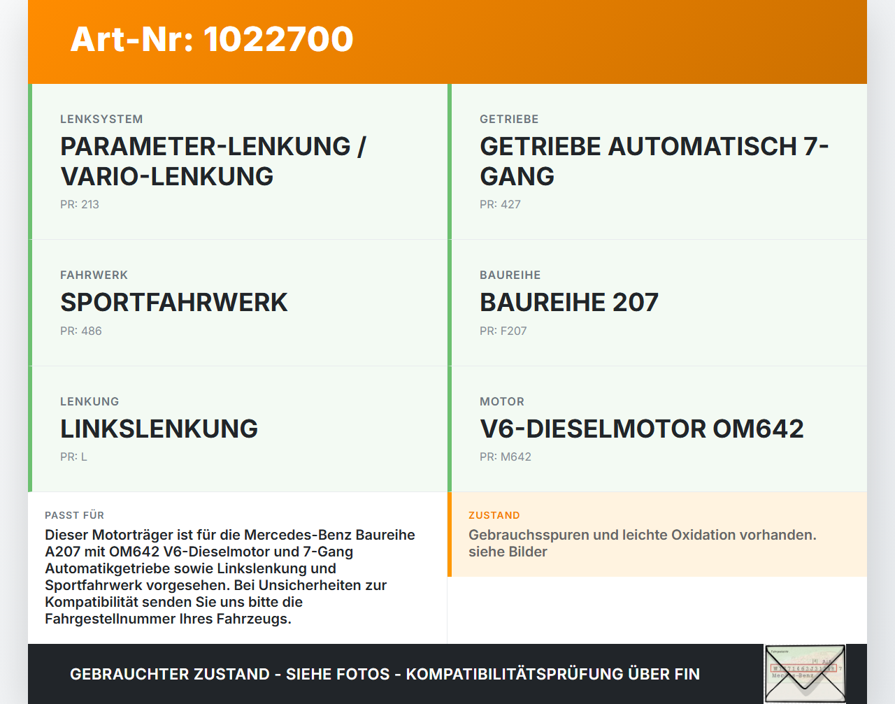 Mercedes E350 A207 10-13 CDI 3,0 170KW Vorderachse Motorträger Motorhalter Achsträger Mercedes E350 A207 10-13... Vorschau 3