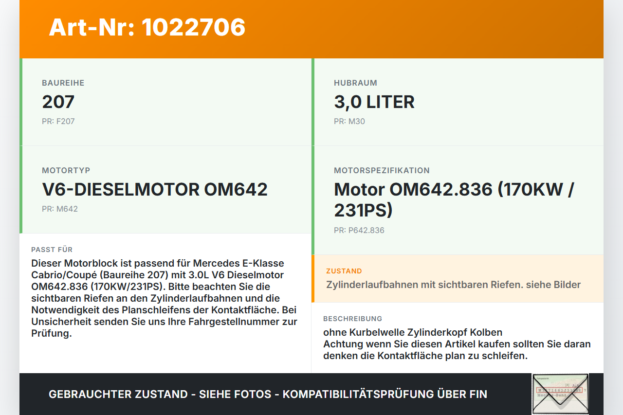 Mercedes E350 A207 10-13 CDI 3,0 170KW 642836 Motorblock für Motor Mercedes E350 A207 10-13 17.03.2010 10030005793... Vorschau 3