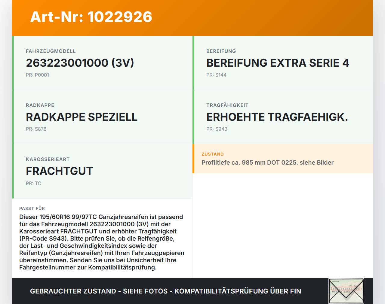 Fiat Doblo II 263 10-15 1x Reifen Ganzjahresreifen Maxxis 195/60R16 99/97TC 9.85mm Fiat Doblo II 263 10-15... Vorschau 3