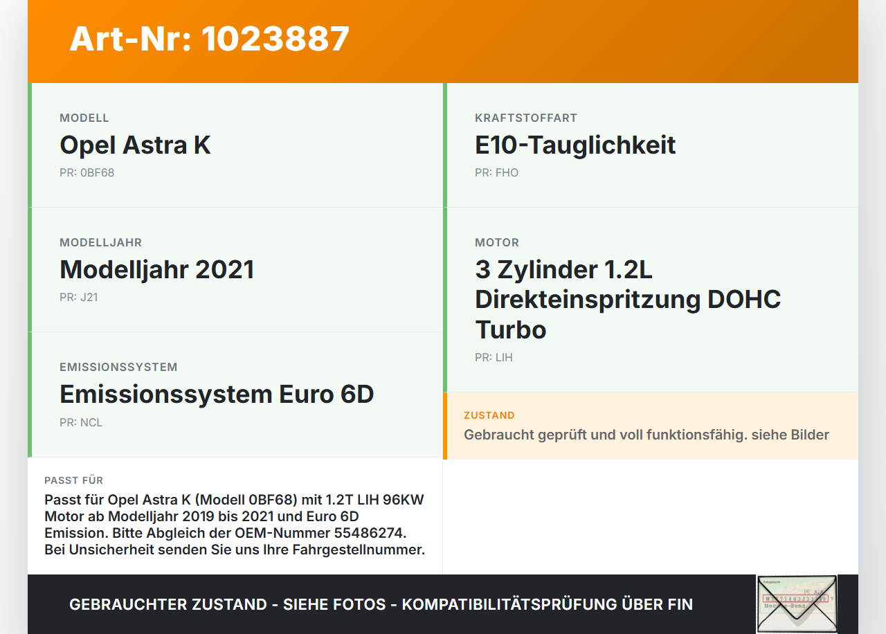 Opel Astra K 19-21 1,2T 96KW LIH Ansaugbrücke Saugrohr Ansaugkrümmer Opel Astra K 19-21 26.01.2021 55486274 gebraucht Vorschau 3