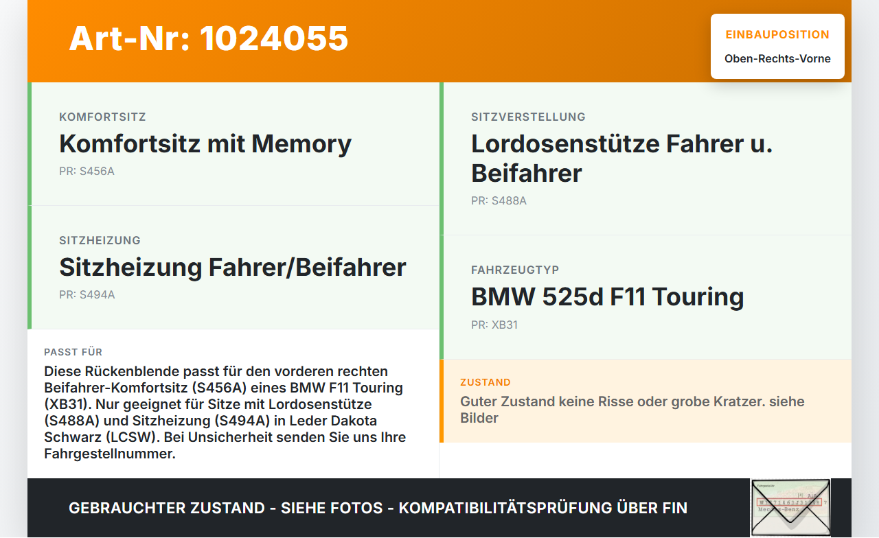 BMW F11 525d 10-14 Kombi Blende Innen Abdeckung Oben Rückenblende für Beifahrer Sitz Rechts Vorne BMW F11 525d... Vorschau 3