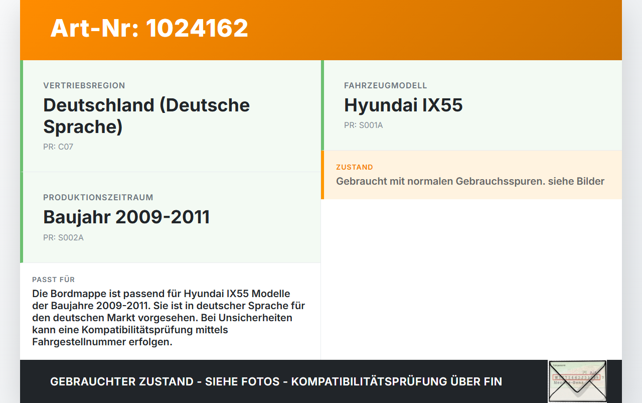 Hyundai IX55 09-11 Serviceheft Betriebsanleitung Anleitung Bordmappe Hyundai IX55 09-11 09.02.2012 gebraucht Vorschau 3