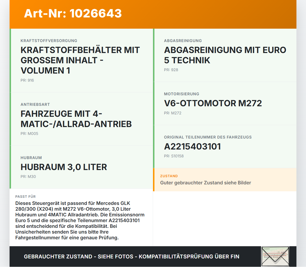 Mercedes GLK 300 X204 08-12 Steuergerät ECU Modul für Kraftstoffpumpe Mercedes GLK 300 X204 08-12 30.06.2009... Vorschau 3