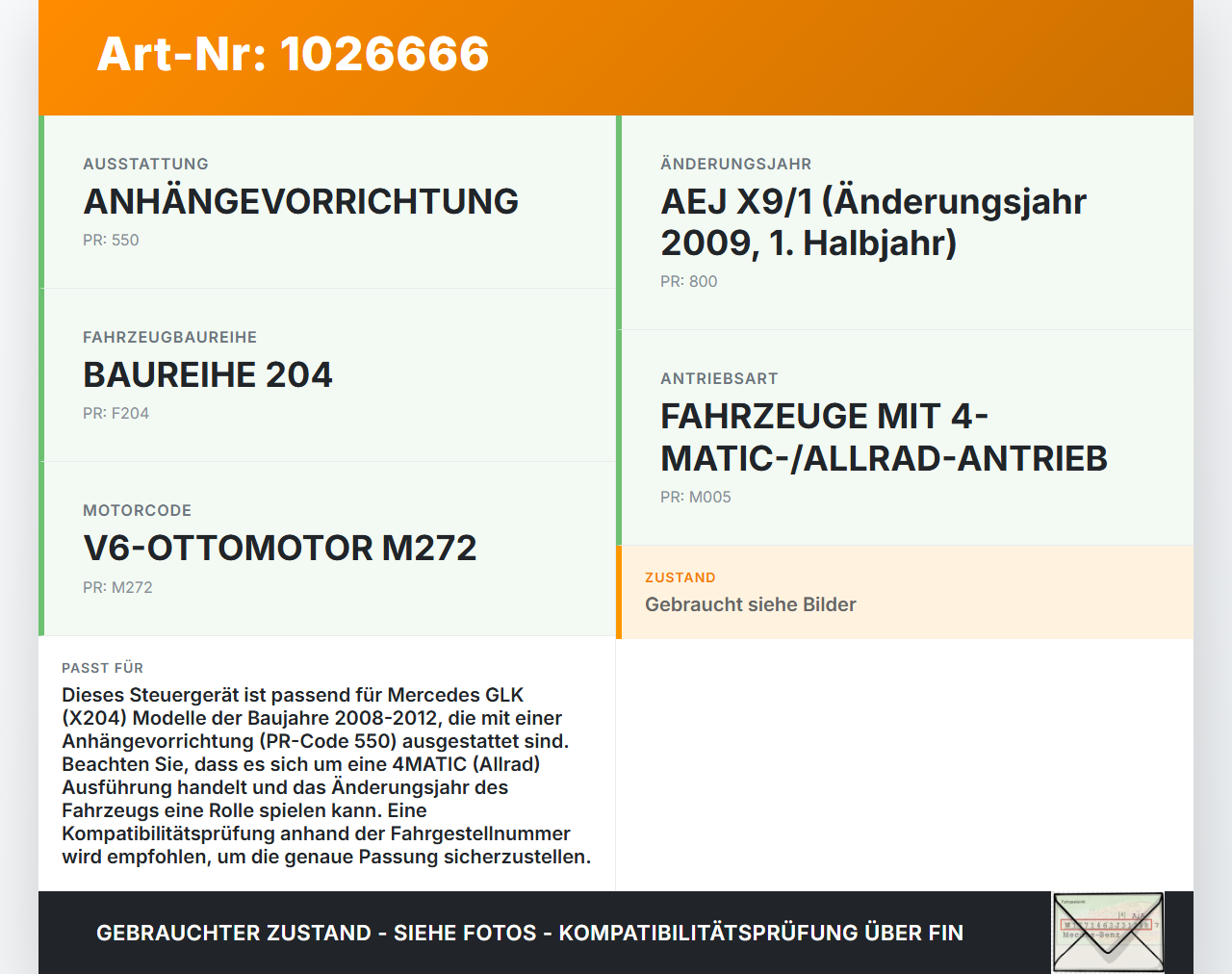 Mercedes GLK 300 X204 08-12 Steuergerät SG für AHK Anhängerkupplung Mercedes GLK 300 X204 08-12 30.06.2009... Vorschau 3