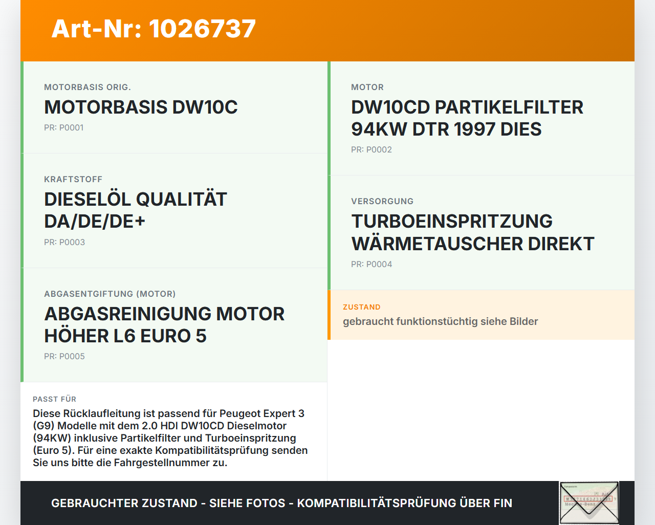Peugeot Expert II 2 HDI 2,0 94KW Rücklauf Leitung Kraftstoffleitung Rücklaufleitung Peugeot Expert II 2 01.01.2013... Vorschau 3