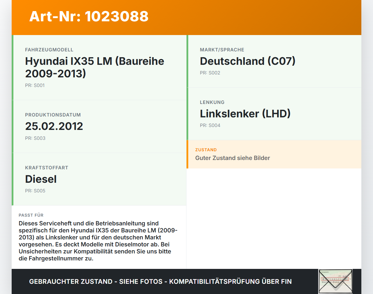 Hyundai IX35 LM 09-13 Serviceheft Betriebsanleitung Anleitung Bordmappe Hyundai IX35 LM 09-13 25.02.2012 gebraucht Vorschau 3