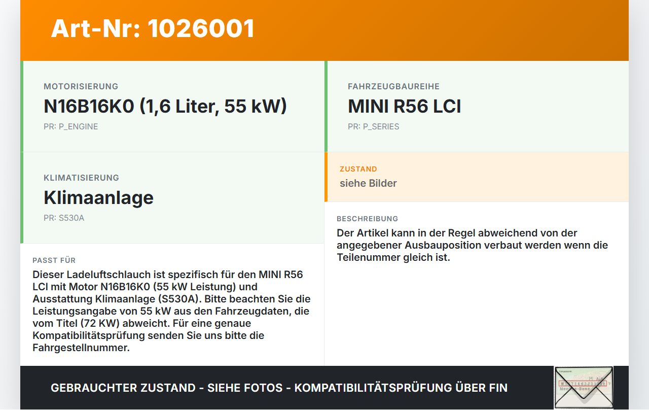 Mini One R56 LCI 13-16 1,6 72KW Ansaugrohr Ladeluftschlauch Luftschlauch Pos.1 Mini One R56 LCI 13-16 24.09.2012... Vorschau 3