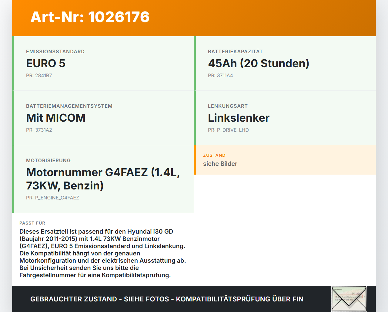 Hyundai I30 GD 11-15 1,4 73KW Spannungsverteiler Sivherung Hyundai I30 GD 11-15 20.10.2014 18790-01316 gebraucht Vorschau 3