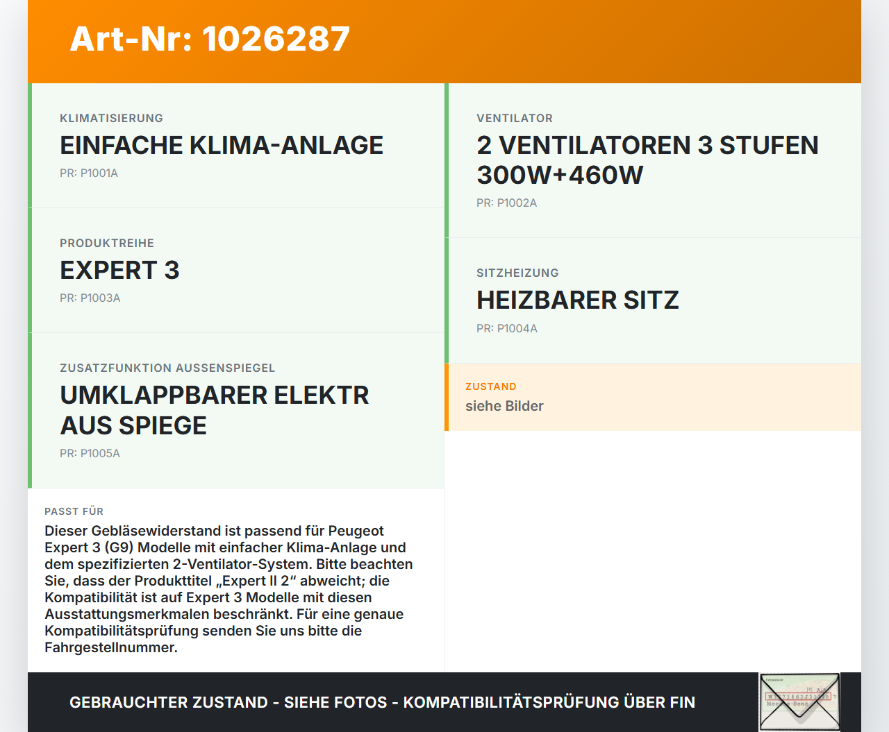 Peugeot Expert II 2 Widerstand Gebläse Lüfter Peugeot Expert II 2 01.01.2013 gebraucht Vorschau 3