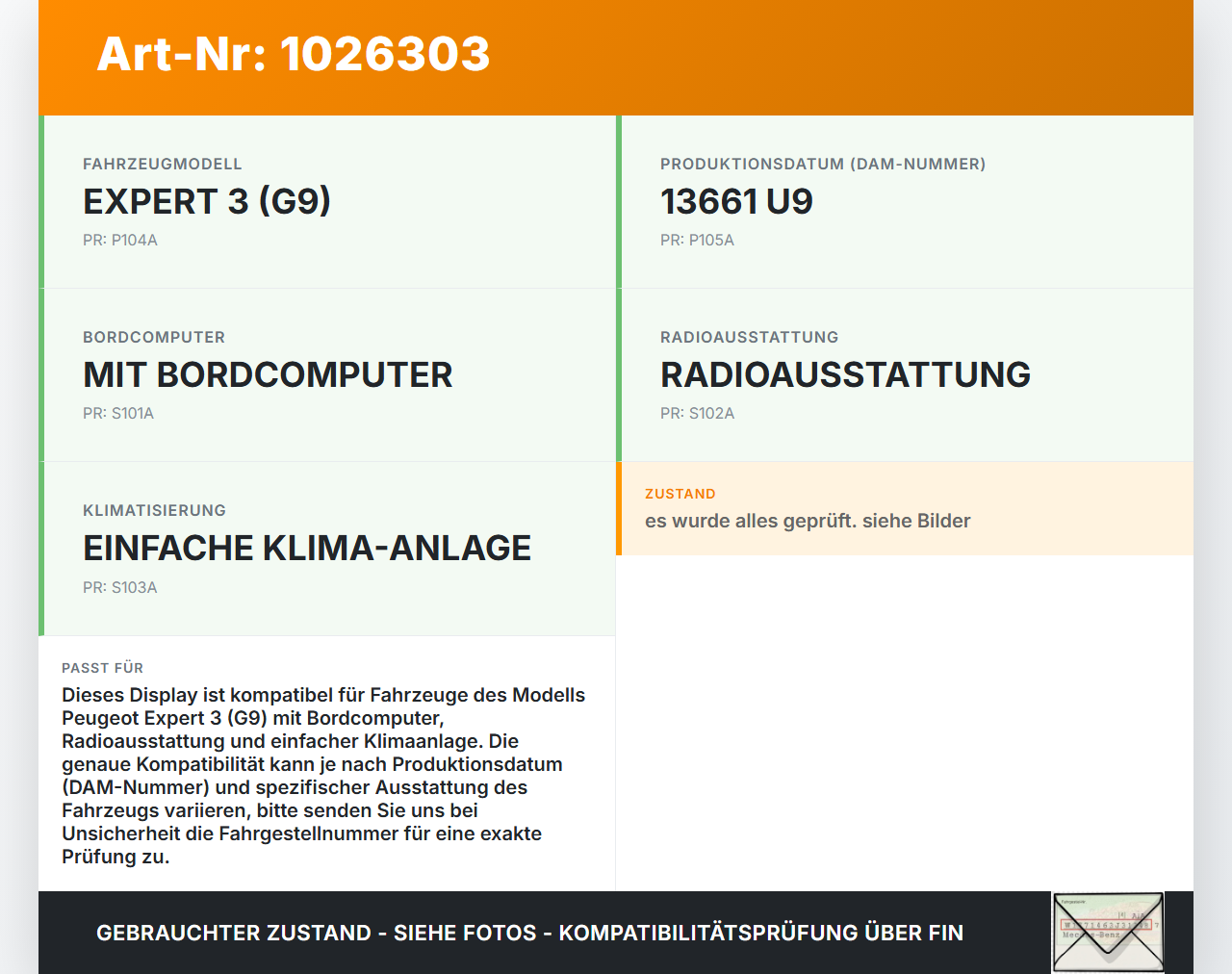 Peugeot Expert II 2 Bordcomputer Bildschirm Uhr Display Monitor Peugeot Expert II 2 01.01.2013 555502902... Vorschau 3