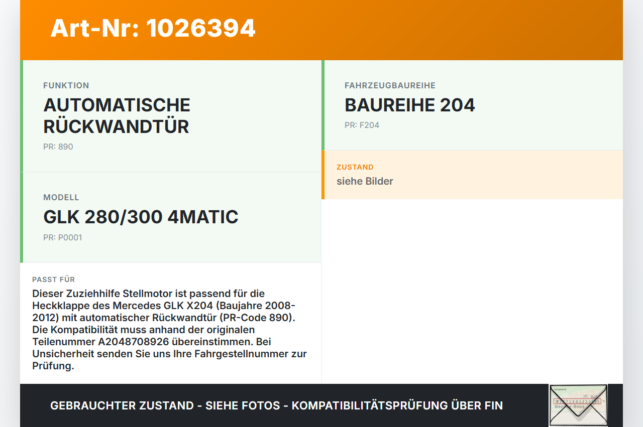 Mercedes GLK 300 X204 08-12 Antrieb Zuziehhilfe Stellmotor für Heckklappe Mercedes GLK 300 X204 08-12 30.06.2009... Vorschau 3