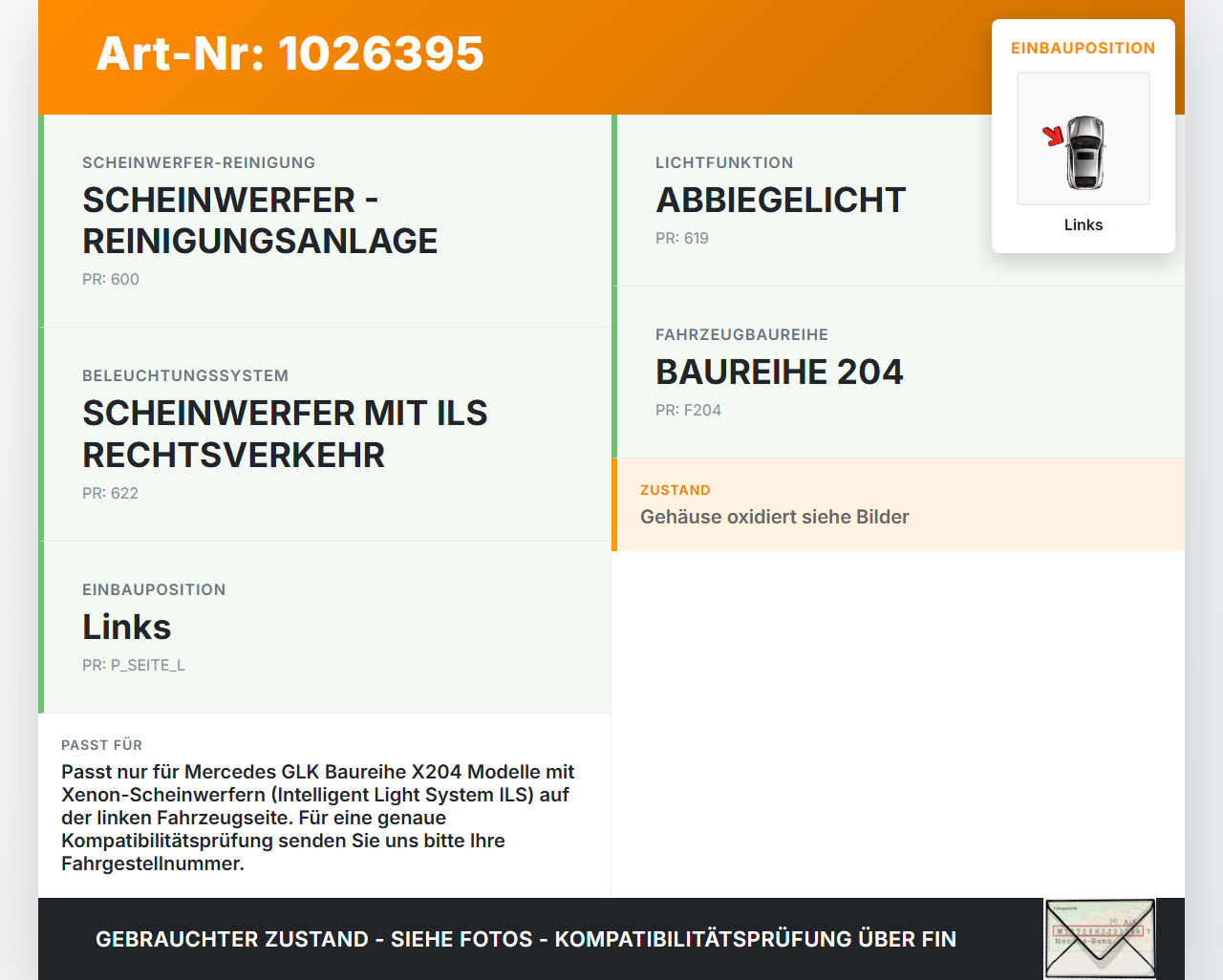 Mercedes GLK 300 X204 08-12 Xenon Vorschaltgerät Links Mercedes GLK 300 X204 08-12 30.06.2009 A2048708326... Vorschau 3