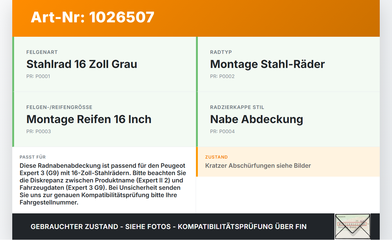 Peugeot Expert II 2 Radnabenabdeckung Rad Nabenabdeckung Nabenblende Peugeot Expert II 2 01.01.2013 9677381777... Vorschau 3