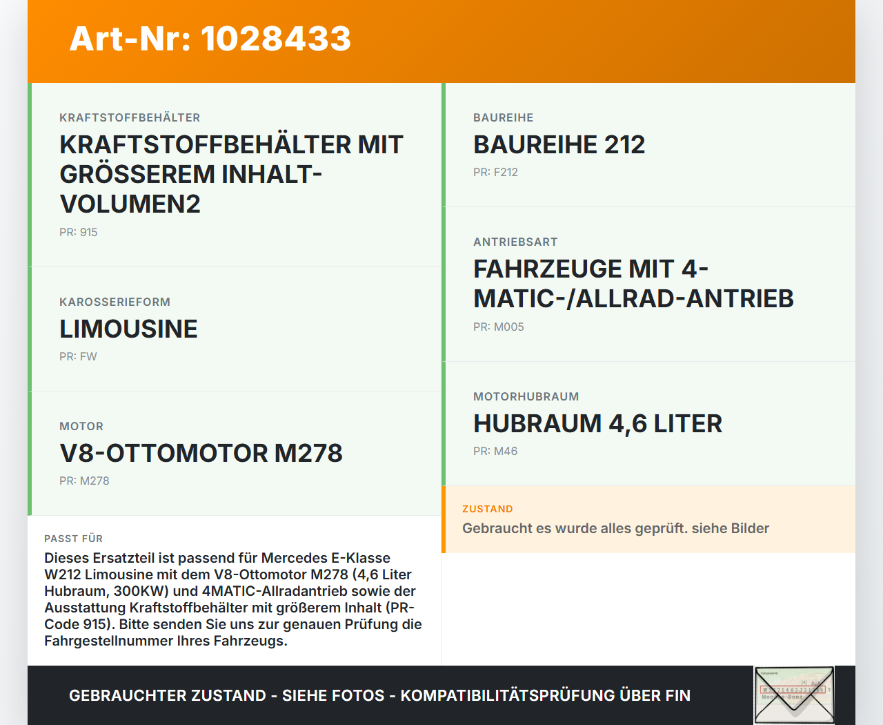 Mercedes E500 W212 09-13 4,7 300KW Kraftstoffpumpe Kraftstoff Förderpumpe Tankgeber Mercedes E500 W212 09-13... Vorschau 3