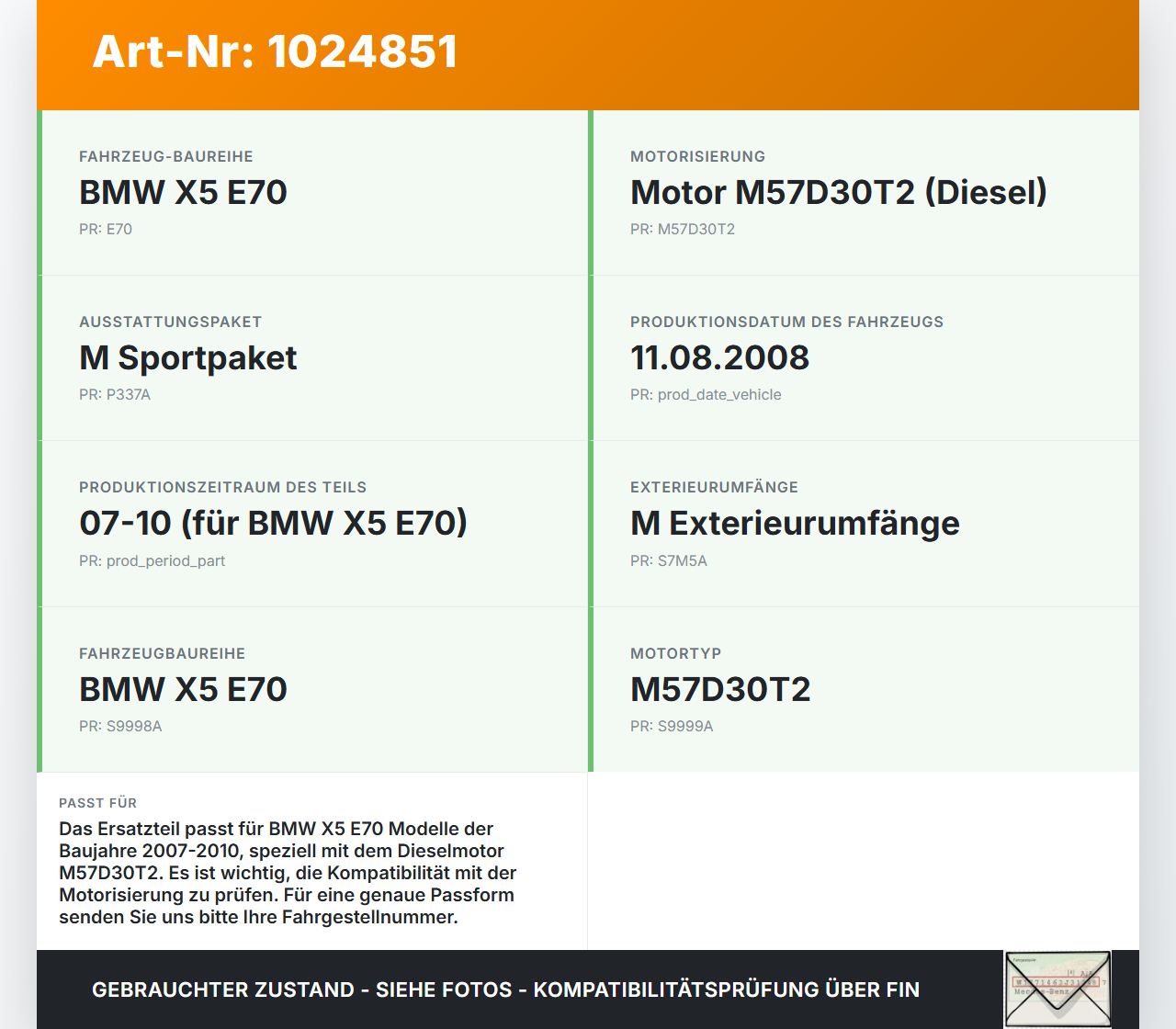 BMW X5 E70 07-10 Dämmung Schallisolierung für Motorhaube Dämmmatte BMW X5 E70 07-10 07.10.2008 5148-7158420 7158420... Vorschau 3