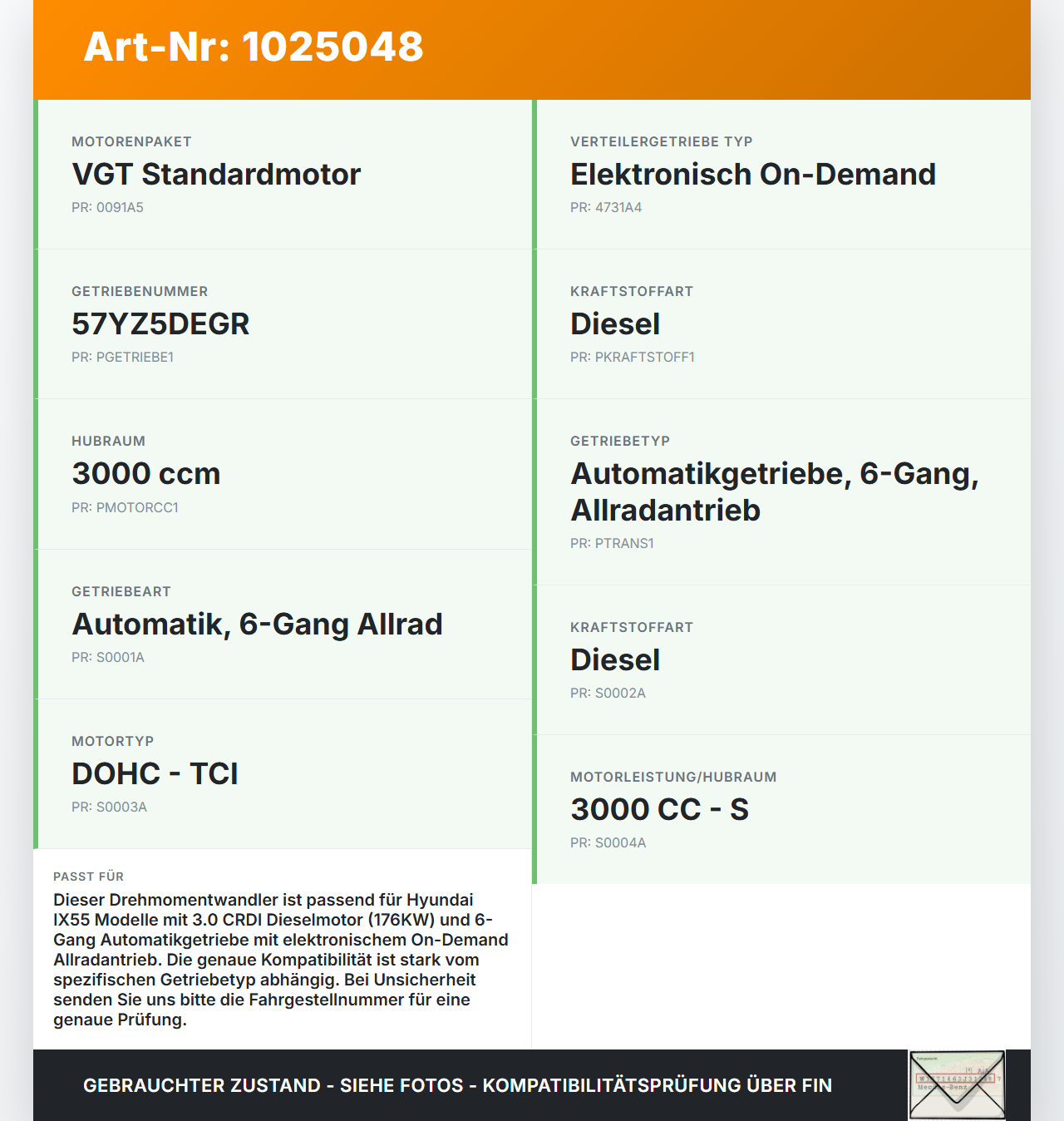 Hyundai IX55 09-11 CRDI 3,0 176KW Autom Wandler Drehmomentwandler für Getriebe Hyundai IX55 09-11 09.02.2012... Vorschau 3