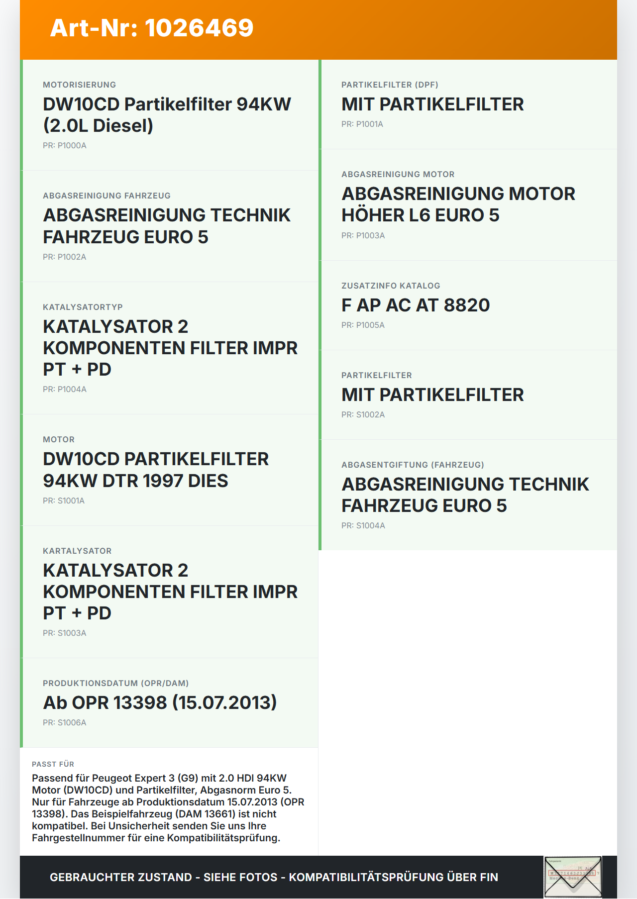 Peugeot Expert II 2 HDI 2,0 94KW Partikelfilter Rußpartikelfilter Dieselpartikelfilter DPF Peugeot Expert II 2... Vorschau 3