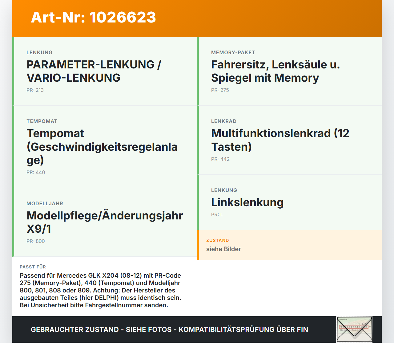 Mercedes GLK 300 X204 08-12 Lenkstockschalter Blinker Wischer Kombischalter Schleifring Mercedes GLK 300 X204 08-12... Vorschau 3