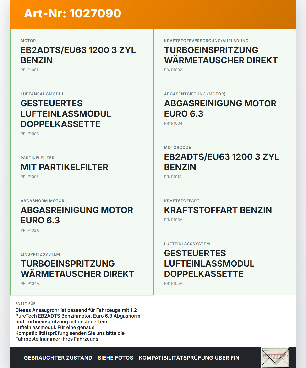 Peugeot 308 II 17-21 1,2 96KW EB2ADTS Ansaugbrücke Ansaugkrümmer Peugeot 308 II 17-21 06.04.2021 9642272880 9015080... Vorschau 3