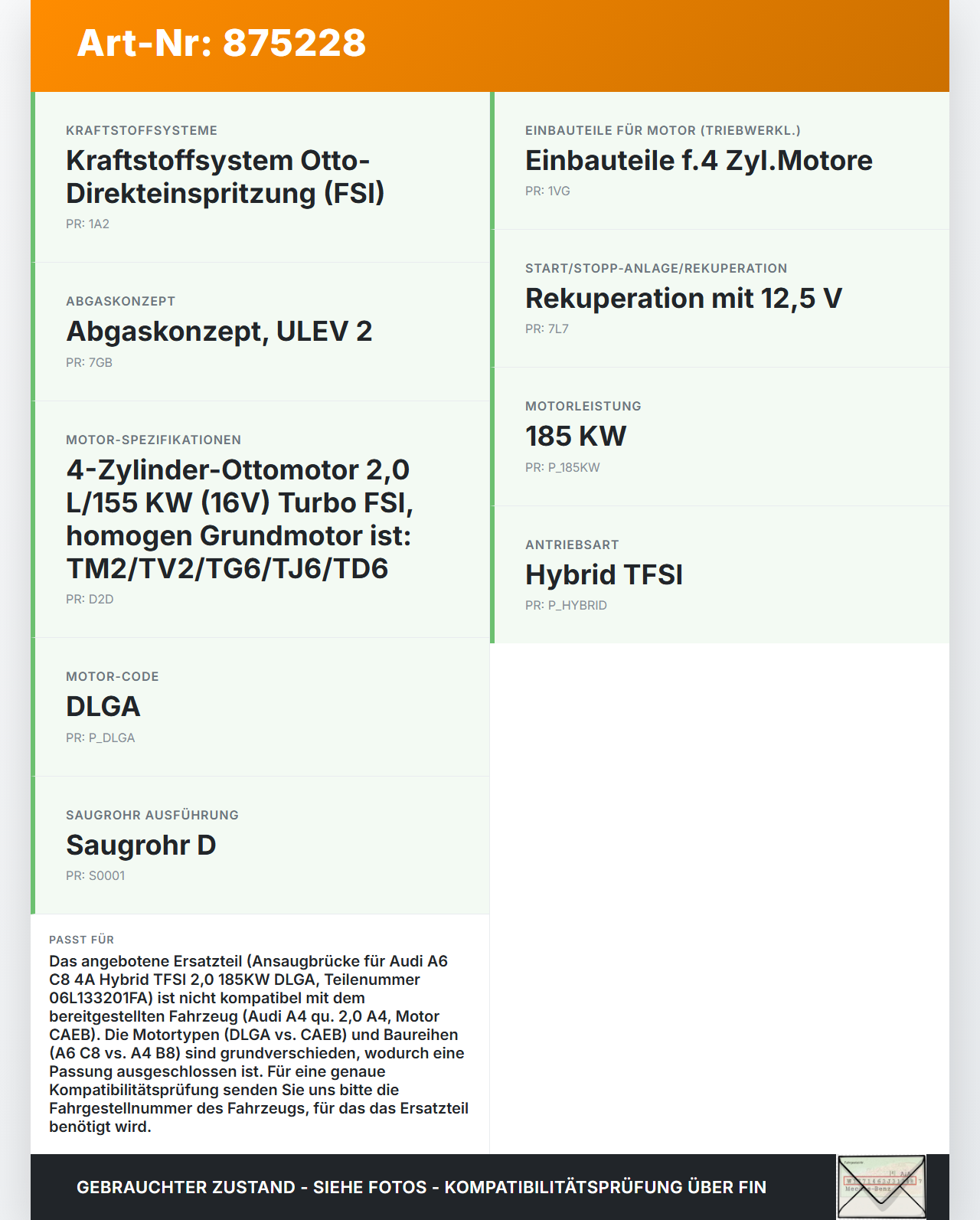 Audi A6 C8 4A 18-23 Hybrid TFSI 2,0 185KW DLGA Ansaugbrücke Ansaugkrümmer Audi A6 C8 4A 18-23 25.09.2020... Vorschau 3