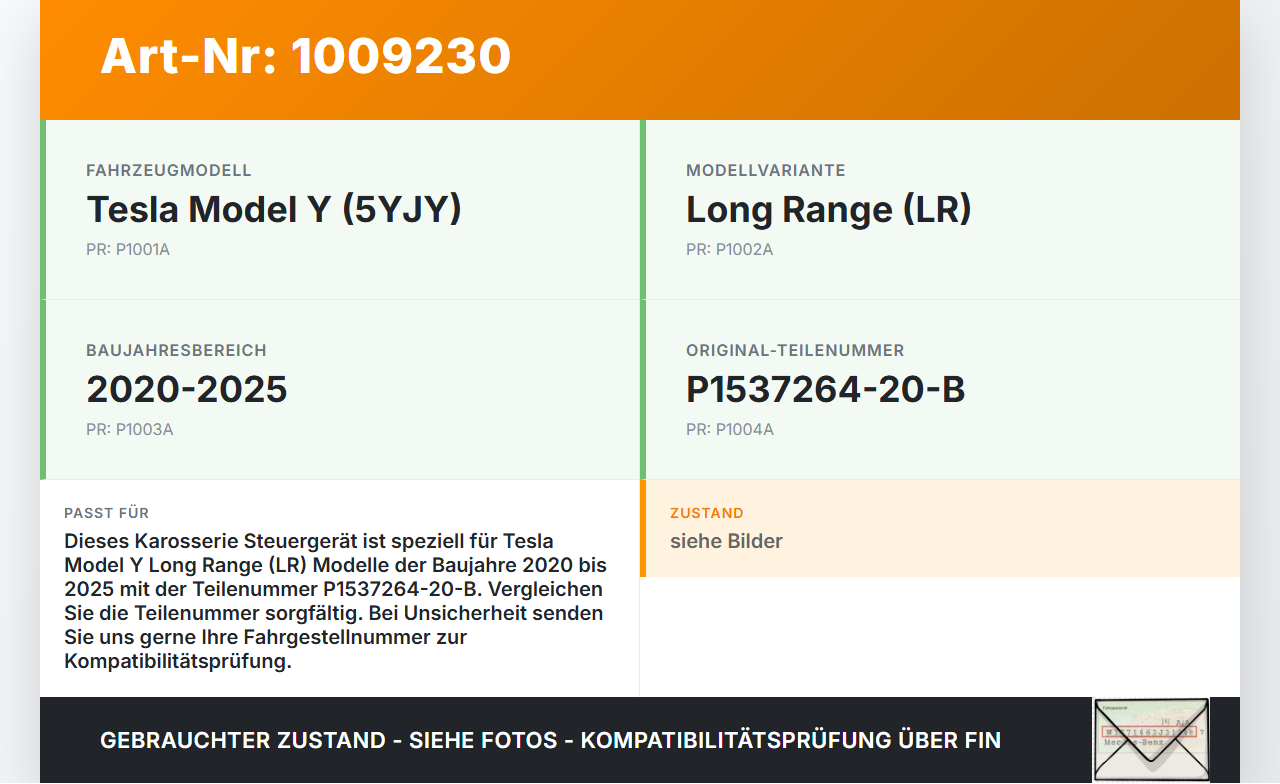 Tesla Model Y LR 20-25 5YJY Karosserie Steuergerät Body Control Modul BCM Tesla Model Y LR 20-25 5YJY 01.06.2023... Vorschau 3