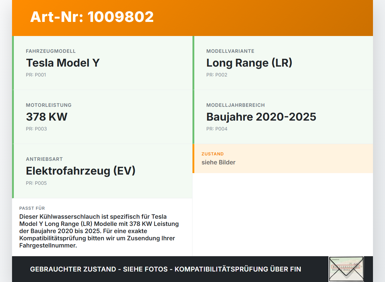 Tesla Model Y LR 20-25 5YJY  EV  378KW Kühlwasserschlauch Wasserschlauch Tesla Model Y LR 20-25 5YJY 01.06.2023... Vorschau 3