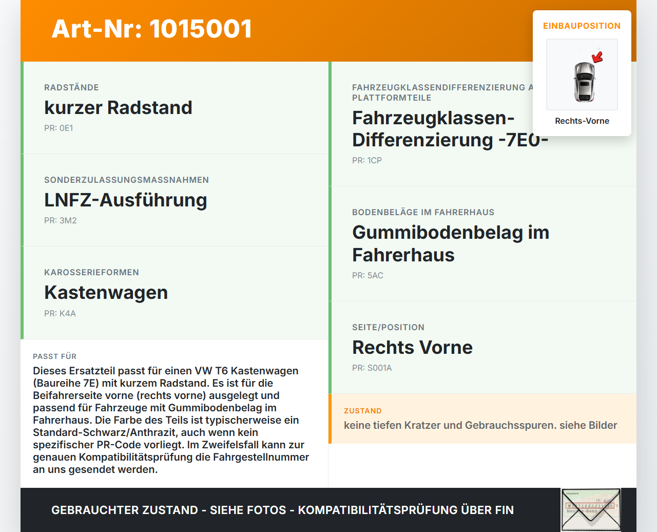 VW T6 7E 15-19 Kasten Einstiegsleiste Trittbrett Rechts Vorne VW T6 7E 15-19 30.08.2016 7H0863736F 7H0863736E gebraucht Vorschau 3