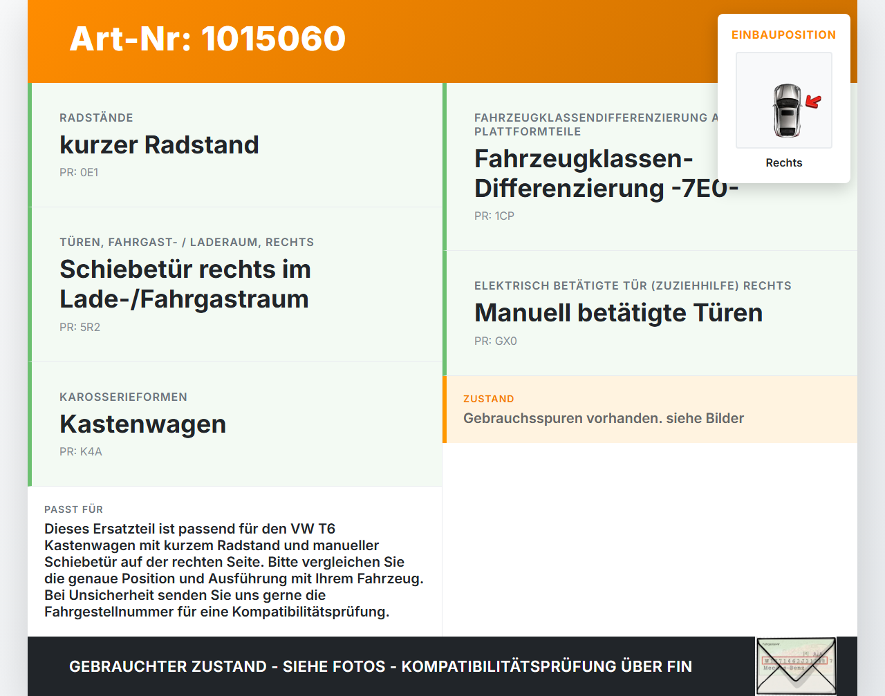 VW T6 7E 15-19 Laufschiene Führungsschiene für Schiebetür Rechts Mitte VW T6 7E 15-19 30.08.2016 7H1843872AA gebraucht Vorschau 3