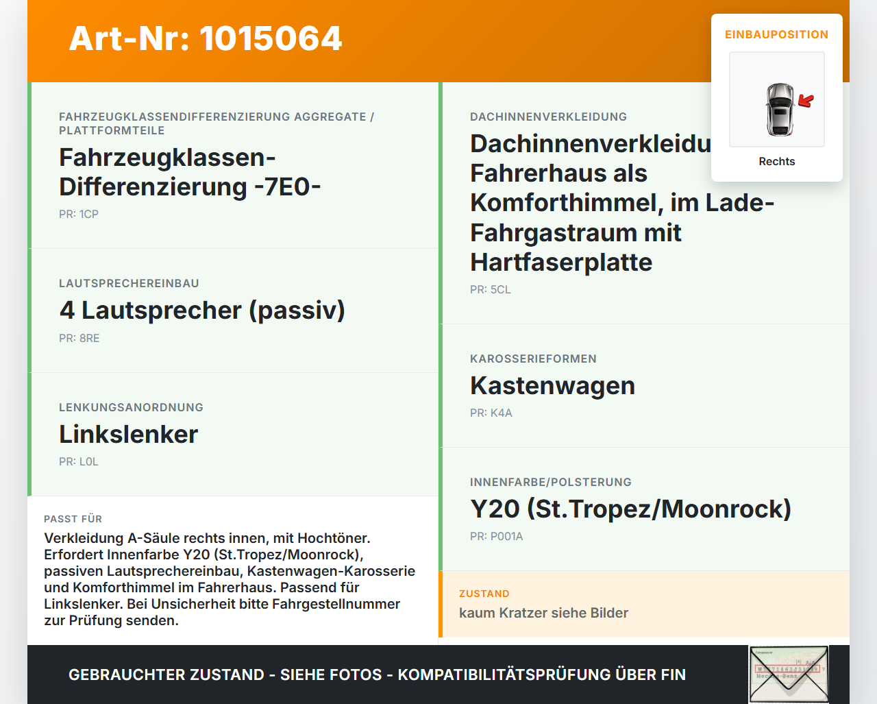 VW T6 7E 15-19 Kasten Verkleidung für A-Säuele Rechts innen Hochtöner VW T6 7E 15-19 30.08.2016 7E0867233F... Vorschau 3
