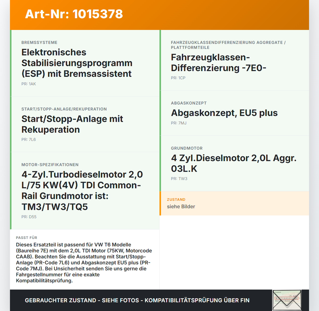 VW T6 7E 15-19 TDI 2,0 75KW CAAB Unterdruckpumpe Vakuumpumpe VW T6 7E 15-19 30.08.2016 03L145100F gebraucht Vorschau 3