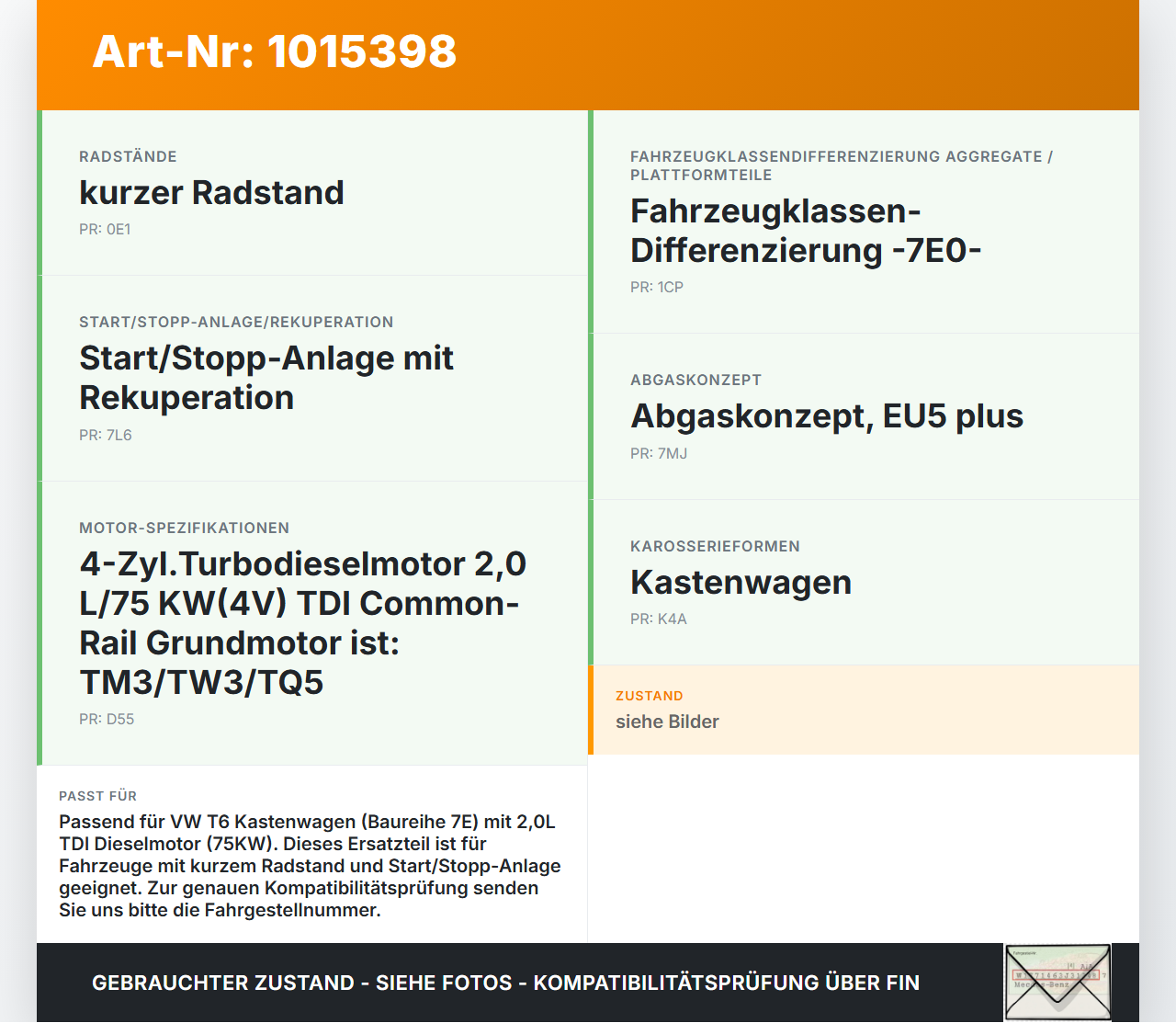 VW T6 7E 15-19 TDI 2,0 75KW Kraftstoffpumpe Kraftstoff Förderpumpe Tankgeber VW T6 7E 15-19 30.08.2016 7E0919088B... Vorschau 3