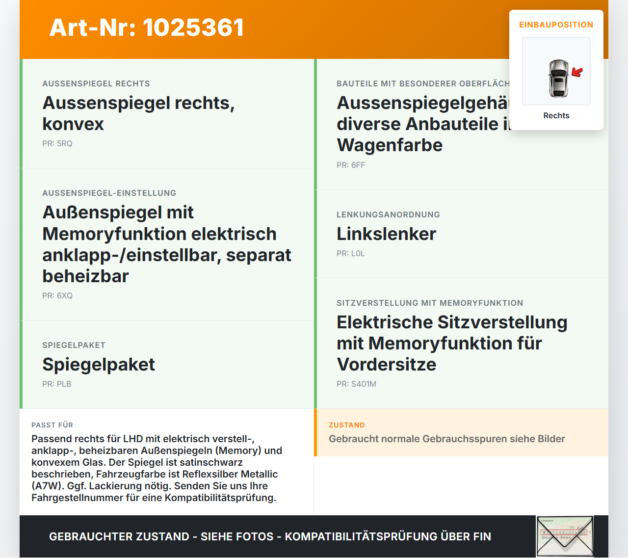VW Golf 6 VI 5K 08-12 Spiegel Aussenspiegel Rechts LA7W VW Golf 6 VI 5K 08-12 14.07.2011 1K1857508CC 1K1857508CC9B9... Vorschau 3