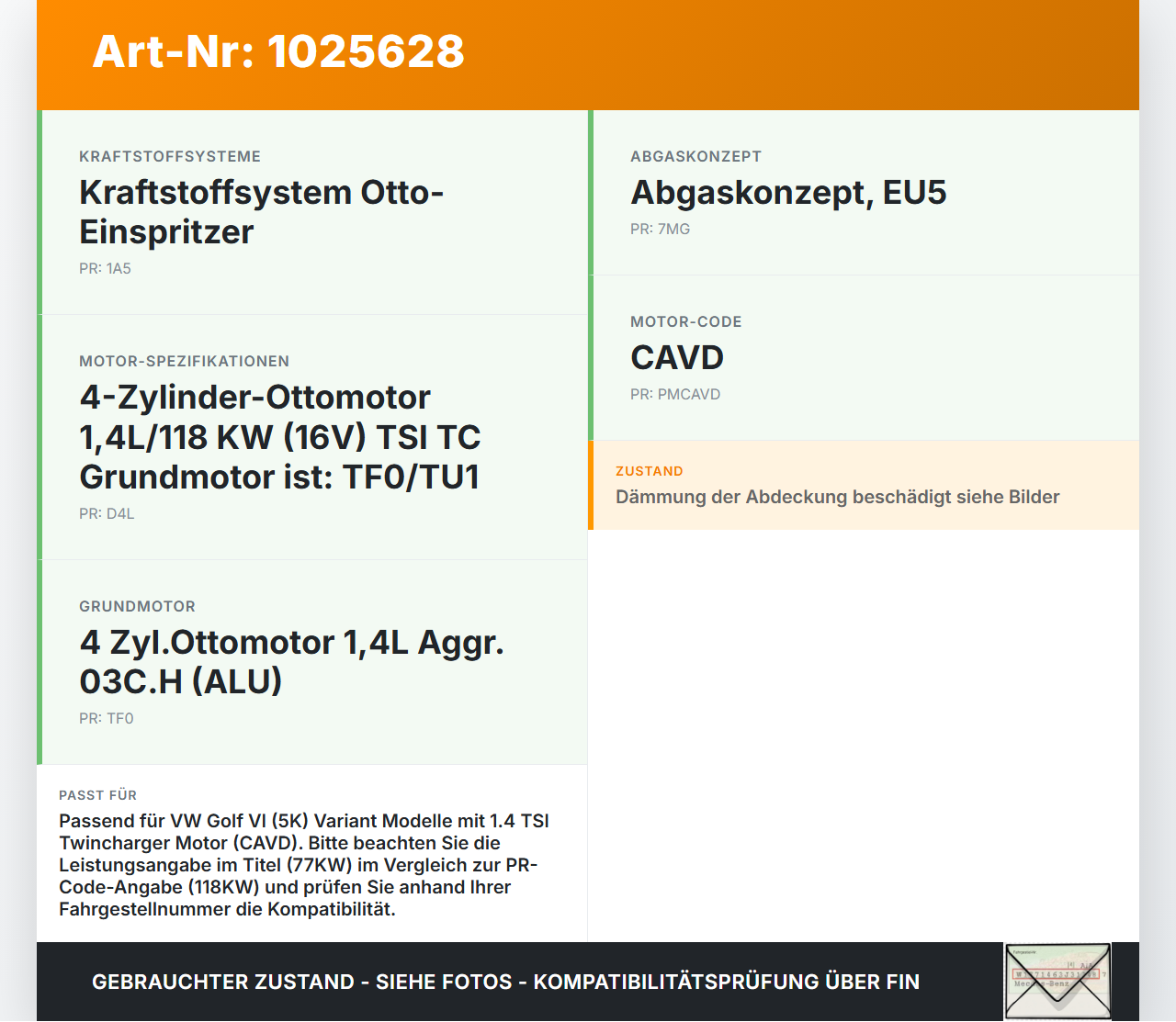 VW Golf 6 VI 5K 08-12 TSI 1,4 77KW Kompressor Lader VW Golf 6 VI 5K 08-12 14.07.2011 03C145601E gebraucht Vorschau 3