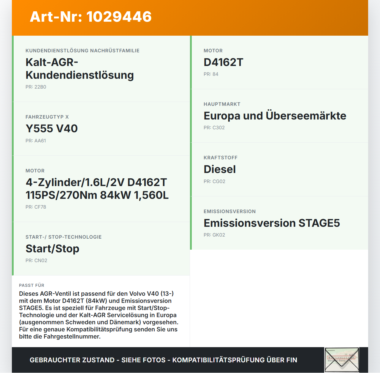 Volvo V40 525 12-16 D2 1,6 84KW D4162T Abgasrückführventil EGR AGR Ventil Volvo V40 525 12-16 01.01.2013 36001487... Vorschau 3