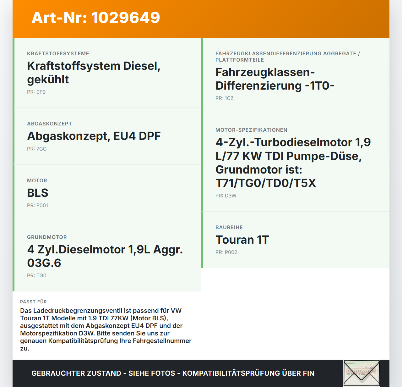 VW Touran 1T 03-06 TDI 1,9 77KW Ladedruckbegrenzungsventil Magnetventil Turbo VW Touran 1T 03-06 16.04.2009... Vorschau 3