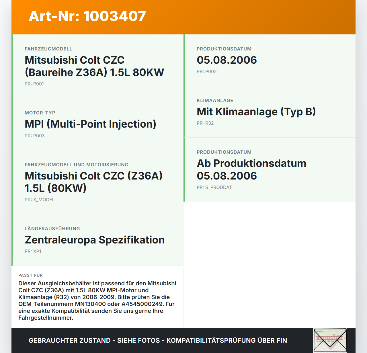 Mitsubishi Colt CZC 06-09 1,5 80KW Ausgleichsbehälter für Kühlmittel Ausdehnungsgefäß Mitsubishi Colt CZC 06-09... Vorschau 3