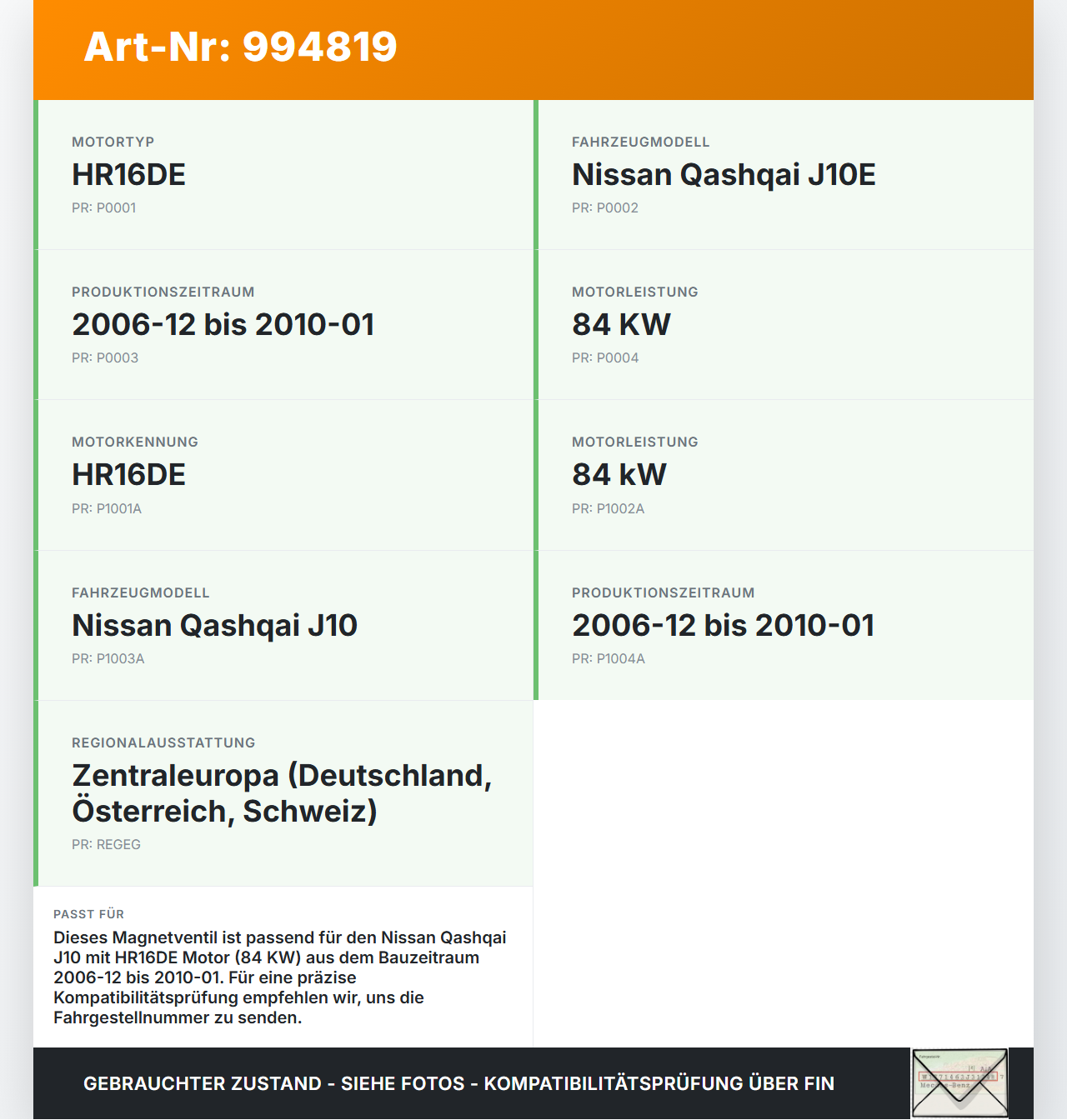 Nissan Qashqai J10 07-10 1,6 84KW HR16DE.F5 Ventil für Nockenwellenverstellung Magnetventil Nissan Qashqai J10... Vorschau 3