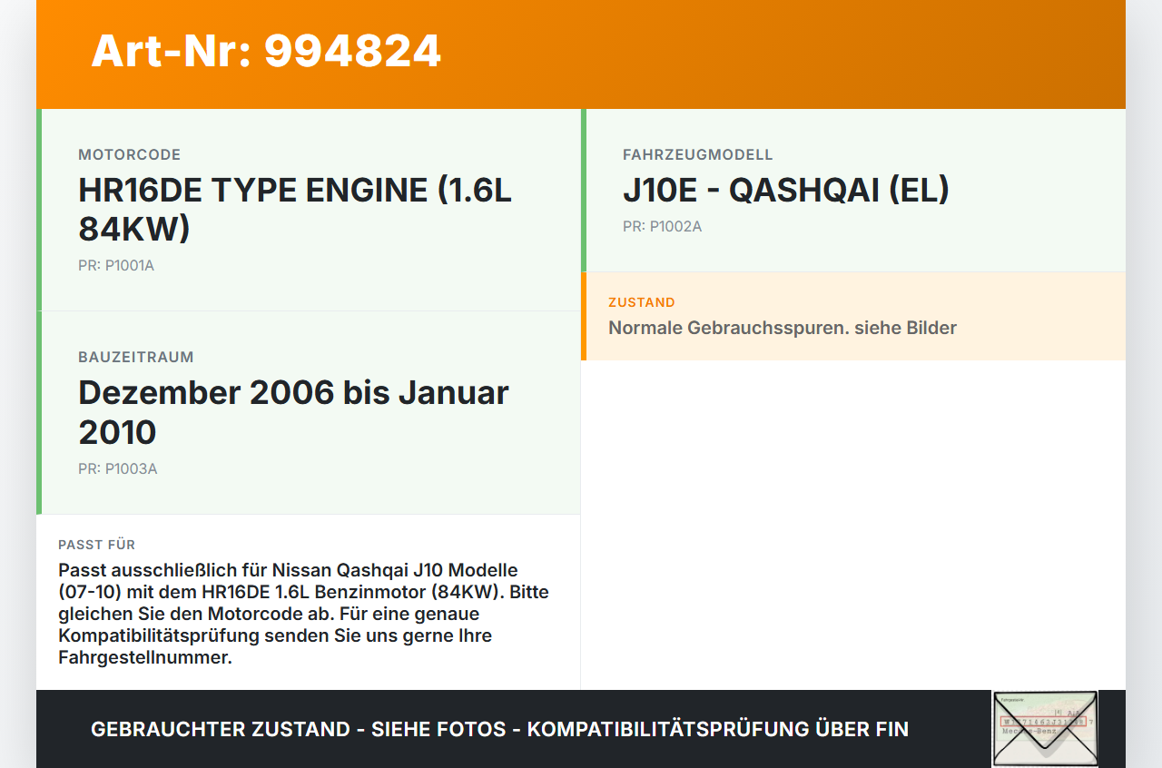 Nissan Qashqai J10 07-10 1,6 84KW HR16DE.F5 Ansaugbrücke Ansaugkrümmer Saugrohr Nissan Qashqai J10 07-10 30.06.2009... Vorschau 3