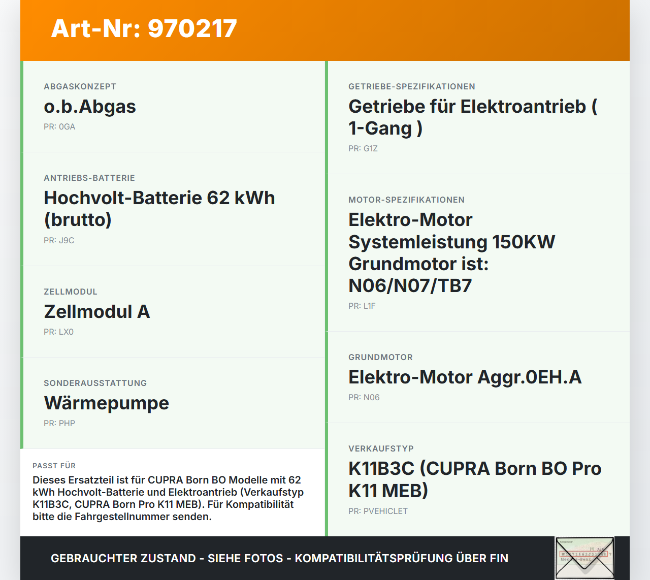 Cupra Born Pro K11 MEB Brücke Leiter Sicherheitsbrücke für Akku Batterie Paket Cupra Born Pro K11 MEB 16.05.2023... Vorschau 3
