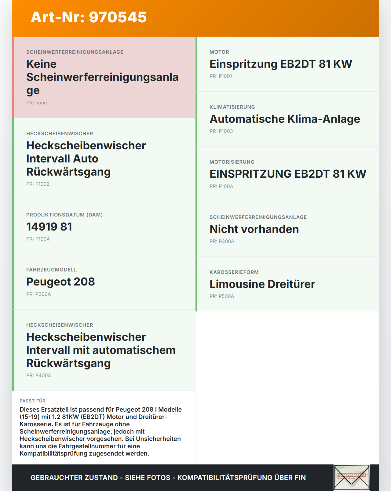 Peugeot 208 I 15-19 1,2 81KW Waschwasserbehälter Wasserbehälter Wischwasserbehälter Peugeot 208 I 15-19 27.09.2017... Vorschau 3