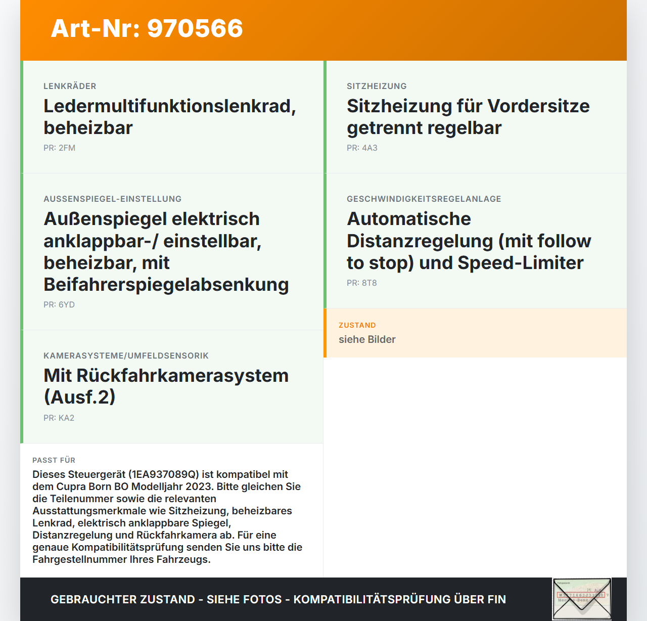 Cupra Born Pro K11 MEB Steuergerät ECU Modul Komfortsteuergerät SG Cupra Born Pro K11 MEB 16.05.2023 1EA937089Q... Vorschau 3