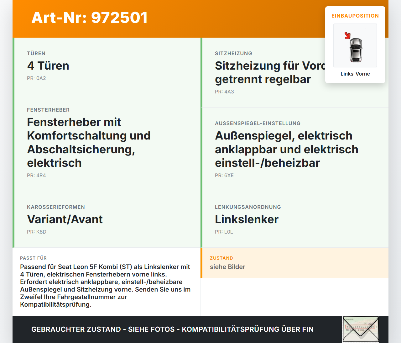 Seat Leon 5F ST FR 13-18 Kombi Kabelbaum Tür und Fensterheber Links Vorne Seat Leon 5F ST FR 13-18 25.01.2016... Vorschau 3