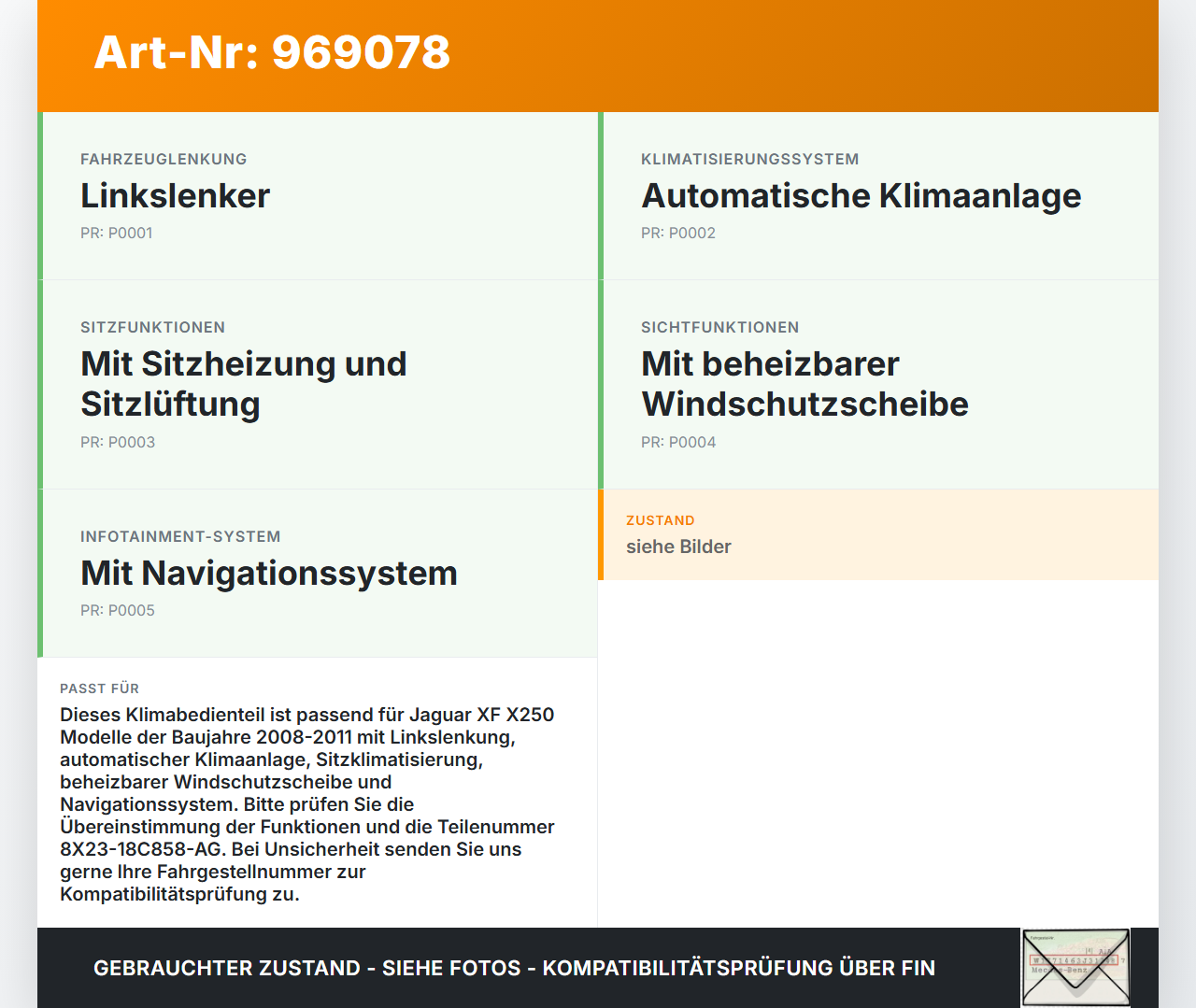 Jaguar XF X250 08-11 Bedienteil Bedienelement Heizung Klimabedienteil Jaguar XF X250 08-11 08.04.2009 C2Z12823... Vorschau 3