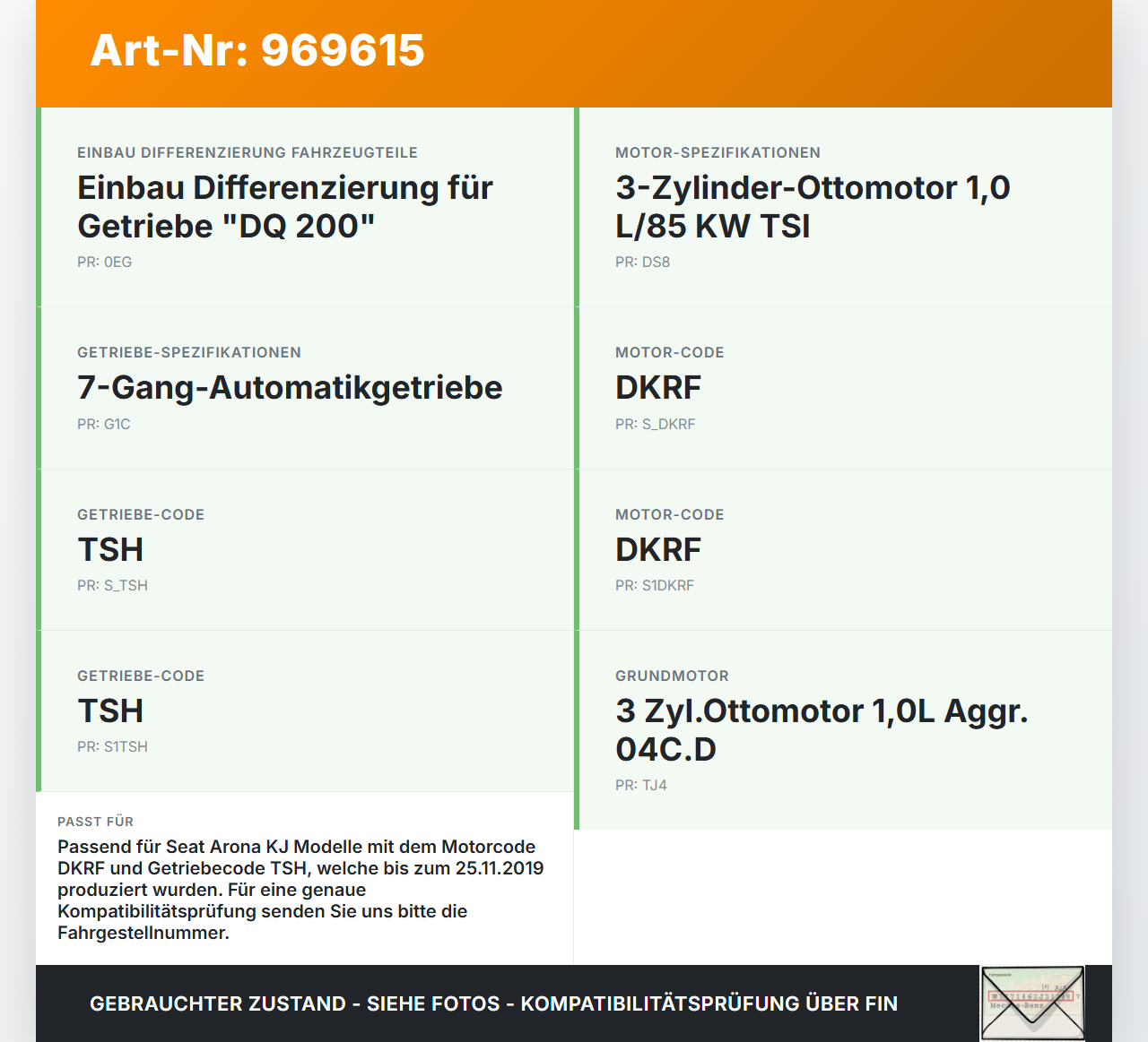 Seat Arona KJ 17-21 TSI 1,0 70KW DKRF Schwungscheibe Schwungrad Seat Arona KJ 17-21 22.03.2019 04C105266F gebraucht Vorschau 3