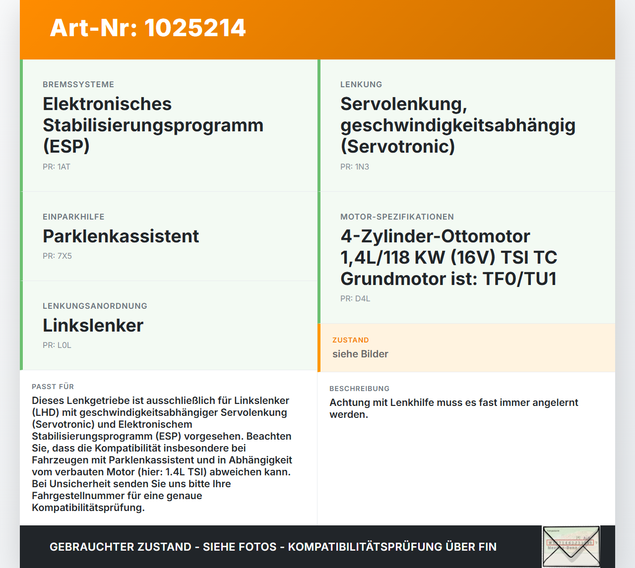 VW Golf 6 VI 5K 08-12 Lenkgetriebe Servolenkung Lenkhilfe elektr. Stellmotor VW Golf 6 VI 5K 08-12 14.07.2011... Vorschau 3