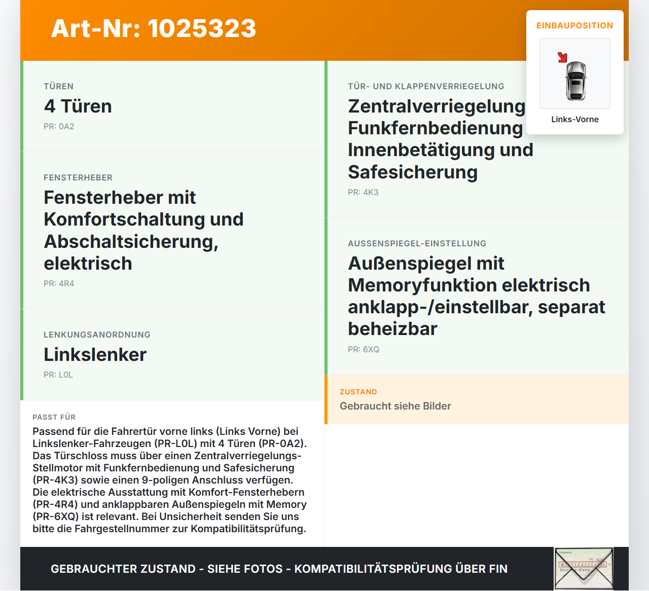VW Golf 6 VI 5K 08-12 Kombi Türschloss m. ZV Stellmotor Links Vorne 9pol VW Golf 6 VI 5K 08-12 14.07.2011... Vorschau 3
