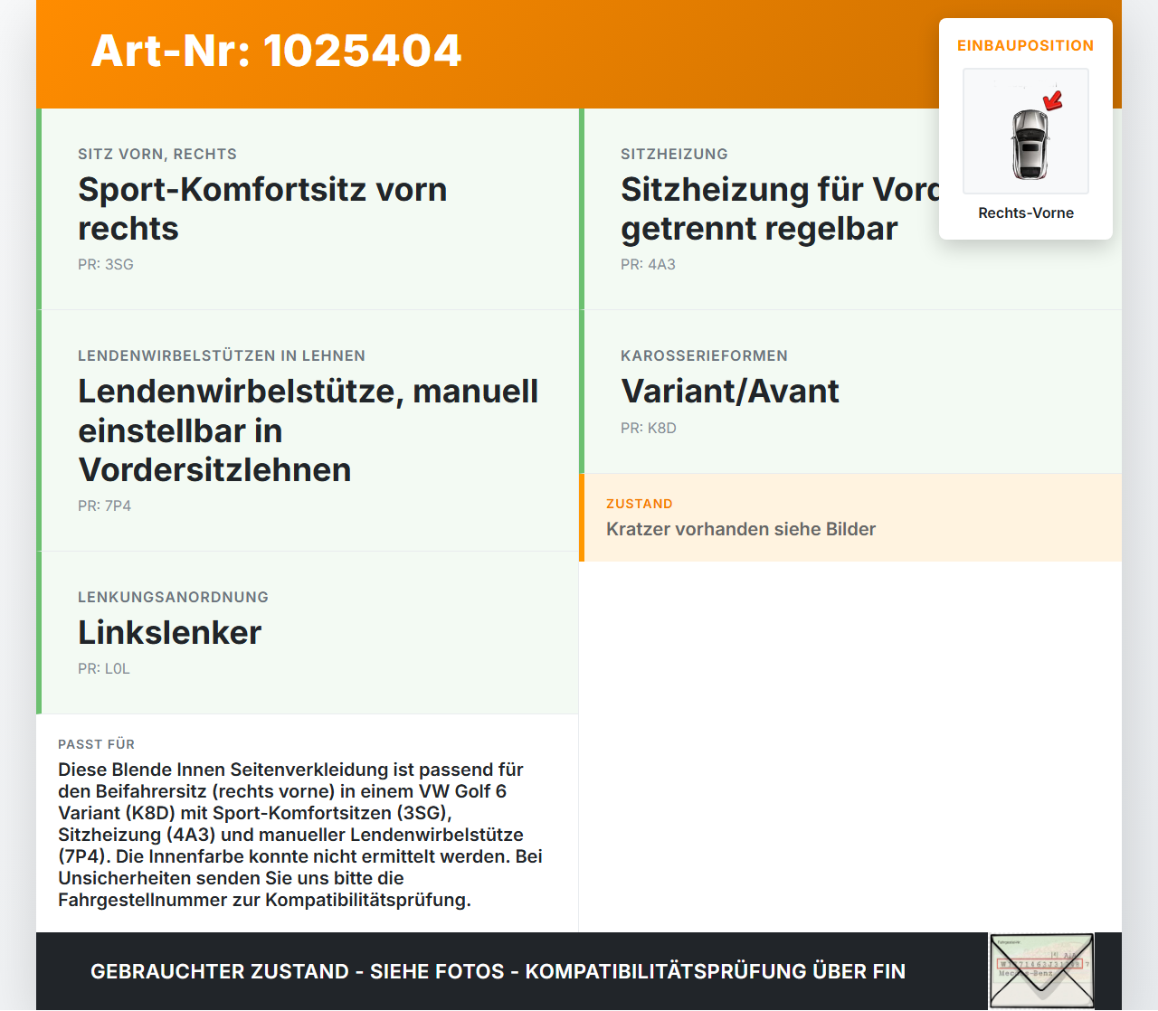VW Golf 6 VI 5K 08-12 Kombi Blende Innen Seitenverkleidung für Beifahrersitz Rechts Vorne VW Golf 6 VI 5K 08-12... Vorschau 3
