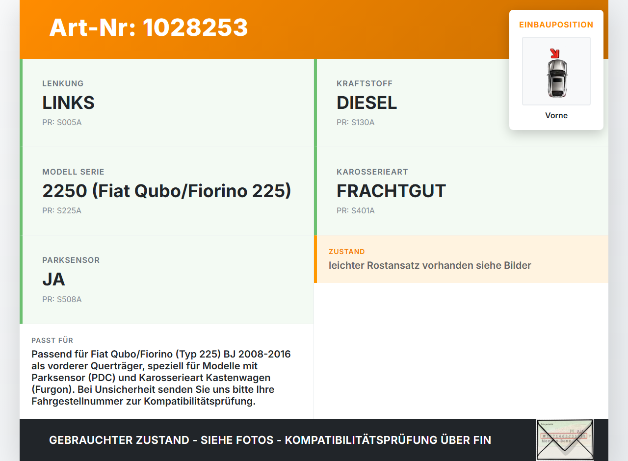 Fiat Qubo Fiorino 225 08-16 Stoßstangenträger Stoßfängerträger Querträger Vorne Fiat Qubo Fiorino 225 08-16... Vorschau 3